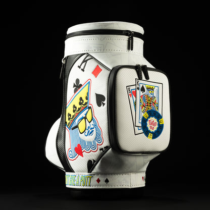 SWAG Golf Poker King golf den caddy cooler featuring king and playing card themes.