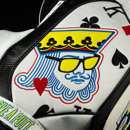 SWAG Golf Poker King golf den caddy cooler featuring king and playing card themes.