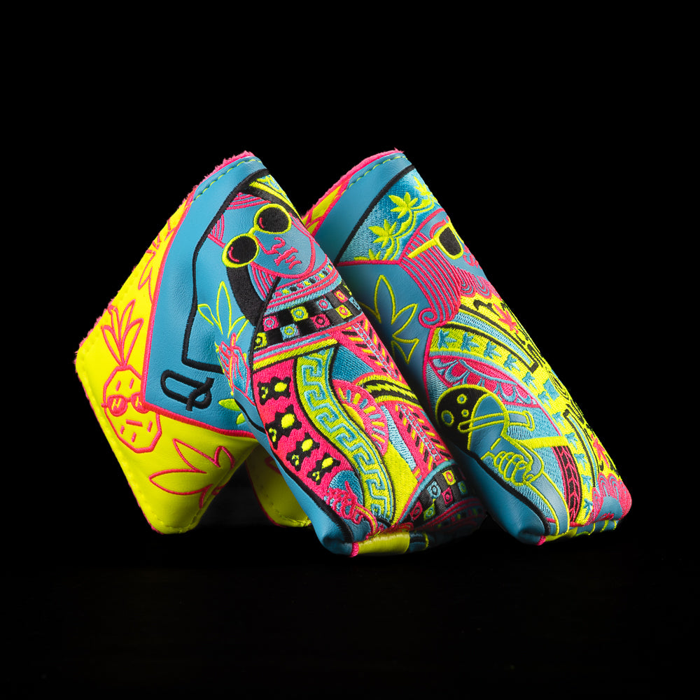 SWAG Golf royal highness pineapple express blade golf headcover set featuring one king and one queen.