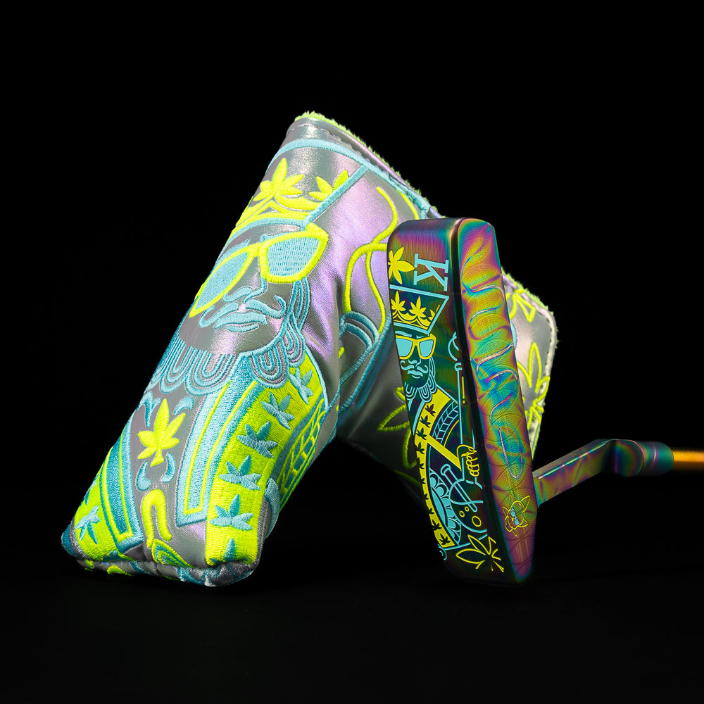 SWAG Golf Royal Highness blue dream king blue tie-dye pvd limited edition stainless steel golf putter made in the USA.