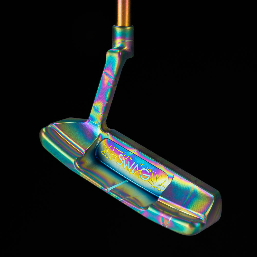 SWAG Golf Royal Highness blue dream king blue tie-dye pvd limited edition stainless steel golf putter made in the USA.