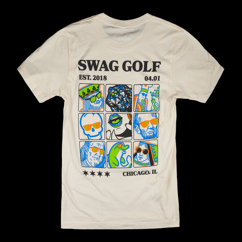SWAG Golf natural greatest hits short sleeve golf graphic t-shirt.