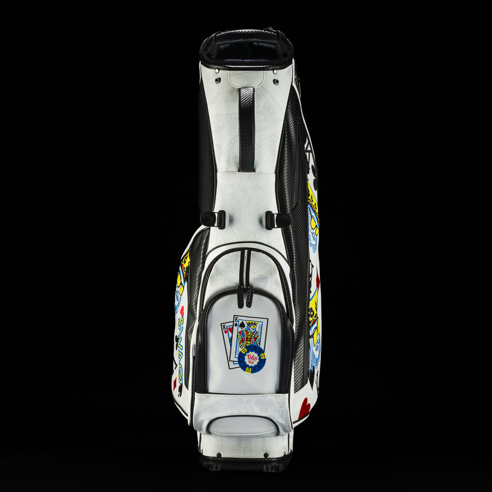 SWAG Golf poker king  white and black golf stand bag.