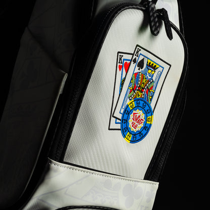 SWAG Golf poker king  white and black golf stand bag.
