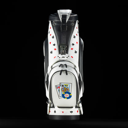 SWAG Golf poker king white and black card suite themed golf staff bag accessory.