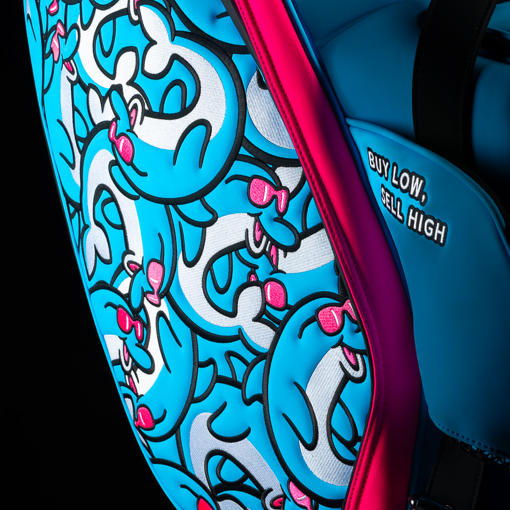 SWAG Golf blue and pink flipper golf tour staff bag.
