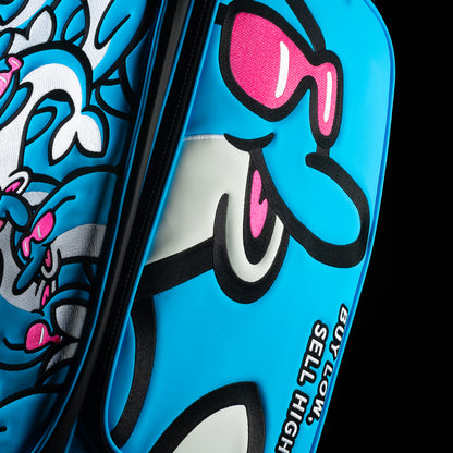 SWAG Golf blue and pink flipper golf tour staff bag.