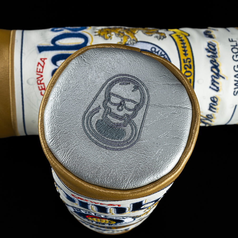 SWAG Golf cerveza Bomba barrel beer-themed fairway wood golf headcover made in the USA.
