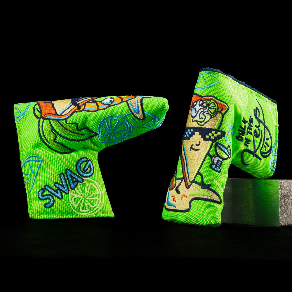 Key Lime Pie green blade putter golf headcover made in the USA.