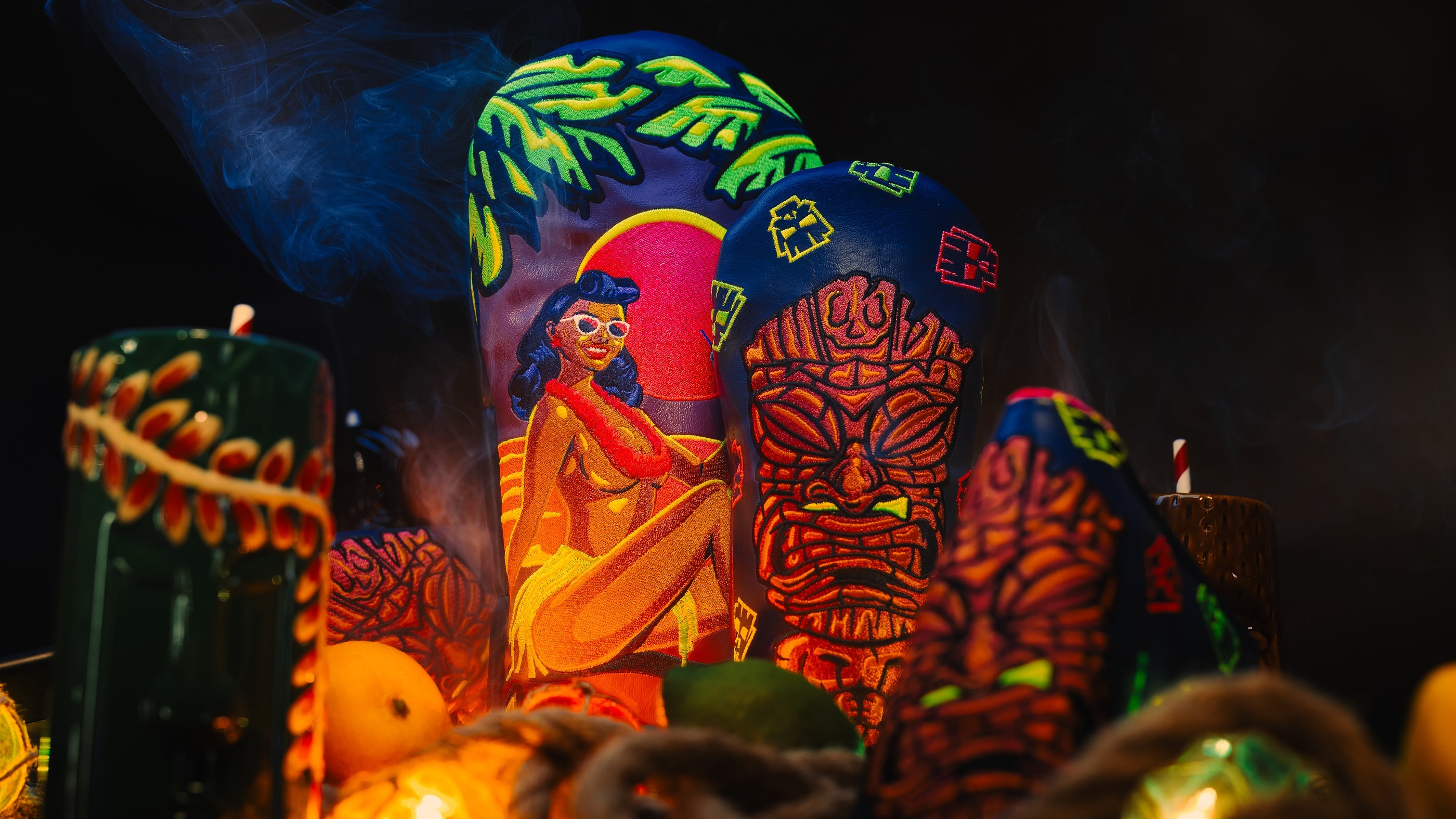 SWAG Golf Hawaii 2025 collection featuring limited edition golf headcovers, putters, ball markers, apparel and more.