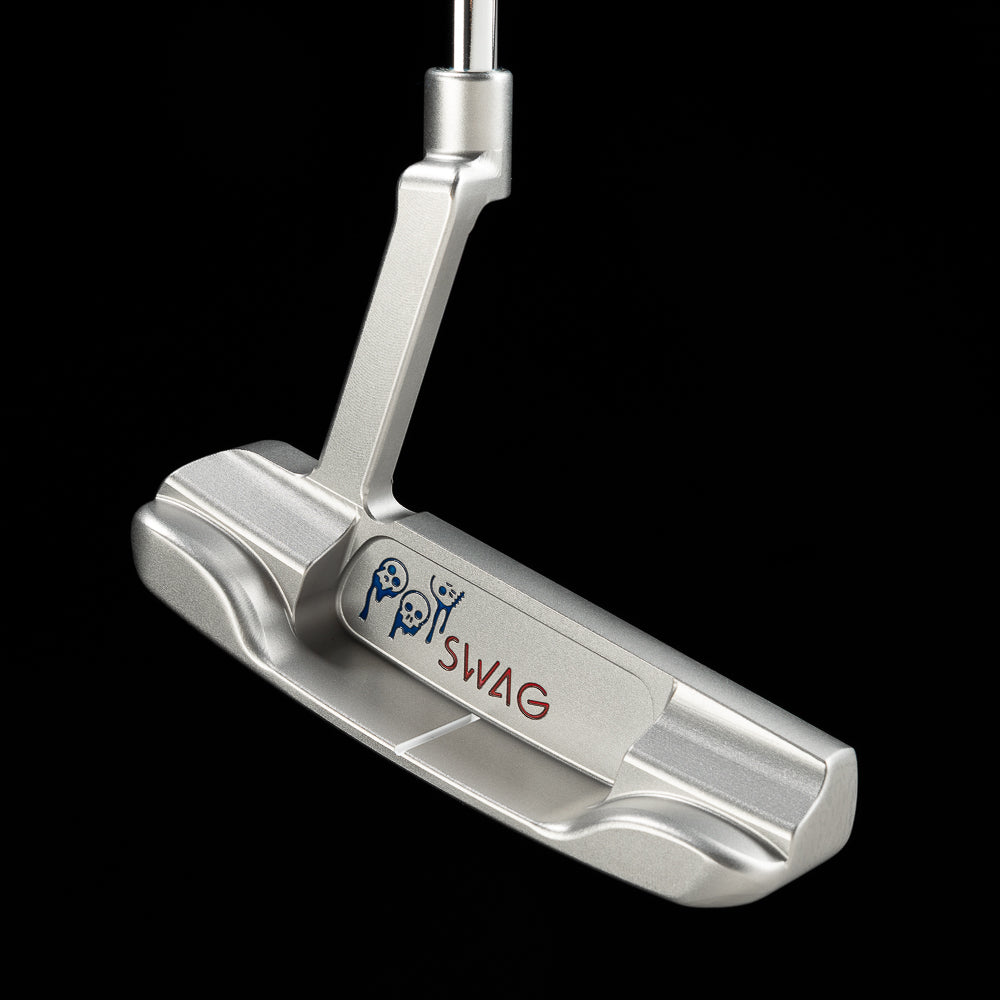SWAG Golf x MLB officially licensed Chicago Cubs logo drip Handsome One stainless steel, USA-milled limited edition golf putter.