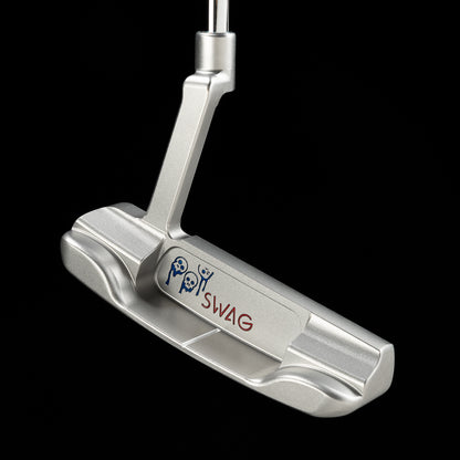 SWAG Golf x MLB officially licensed Chicago Cubs logo drip Handsome One stainless steel, USA-milled limited edition golf putter.