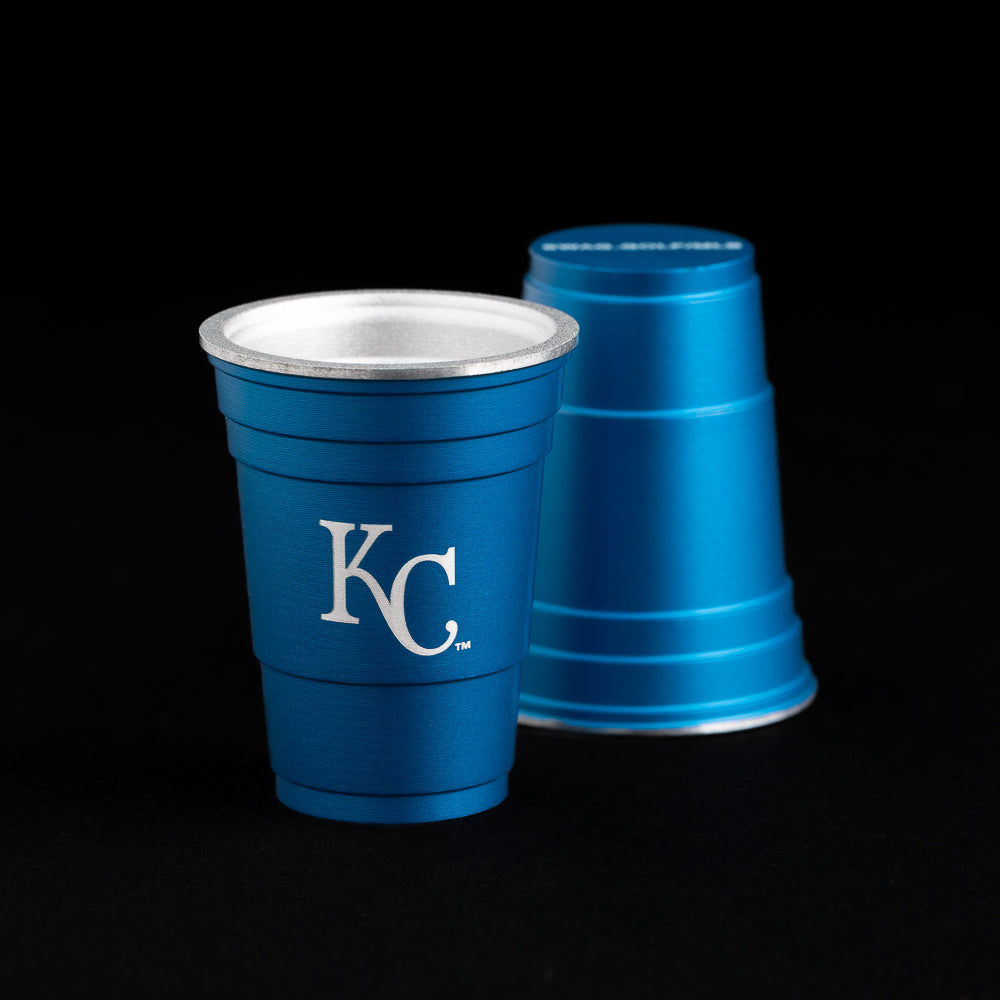 Kansas City Royals flip cup ball marker in royal blue. 