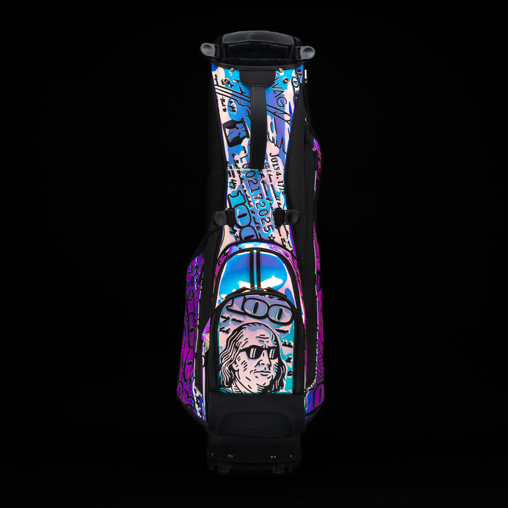 SWAG Golf Pearlescent Franklin black and iridescent limited edition golf stand bag.