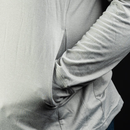 SWAG Golf x AndersonOrd blacks beach grey heather men's long sleeve performance golf hoodie.