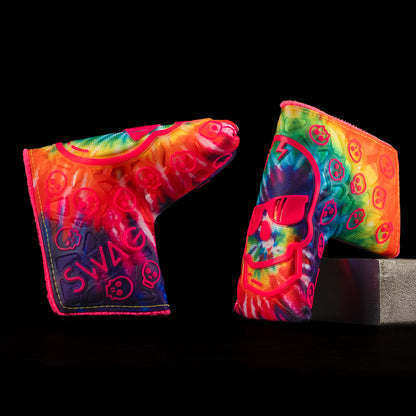 SWAG Golf Tie-Dye Skull TPU blade golf headcover.