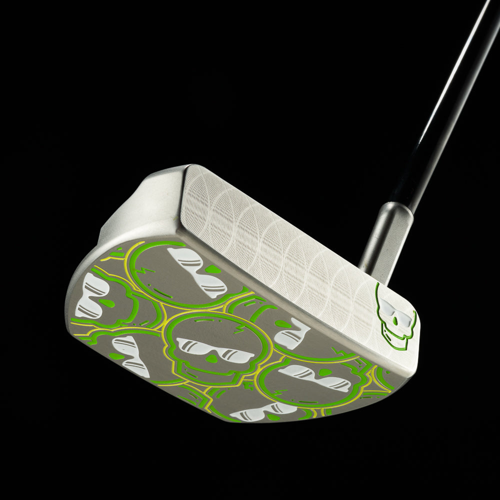 SWAG Golf WM stacked skulls The Boss stainless steel tour satin mist putter made in the USA. 