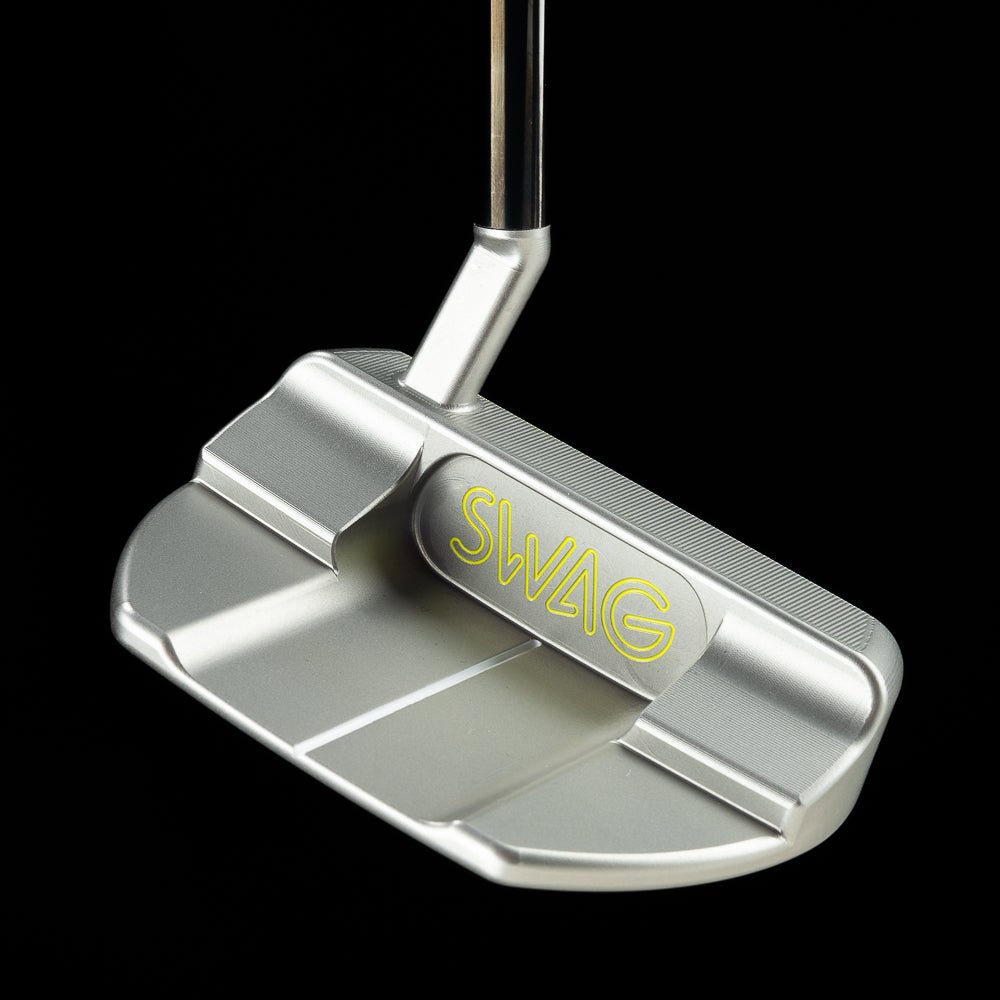 SWAG Golf WM stacked skulls The Boss stainless steel tour satin mist putter made in the USA. 